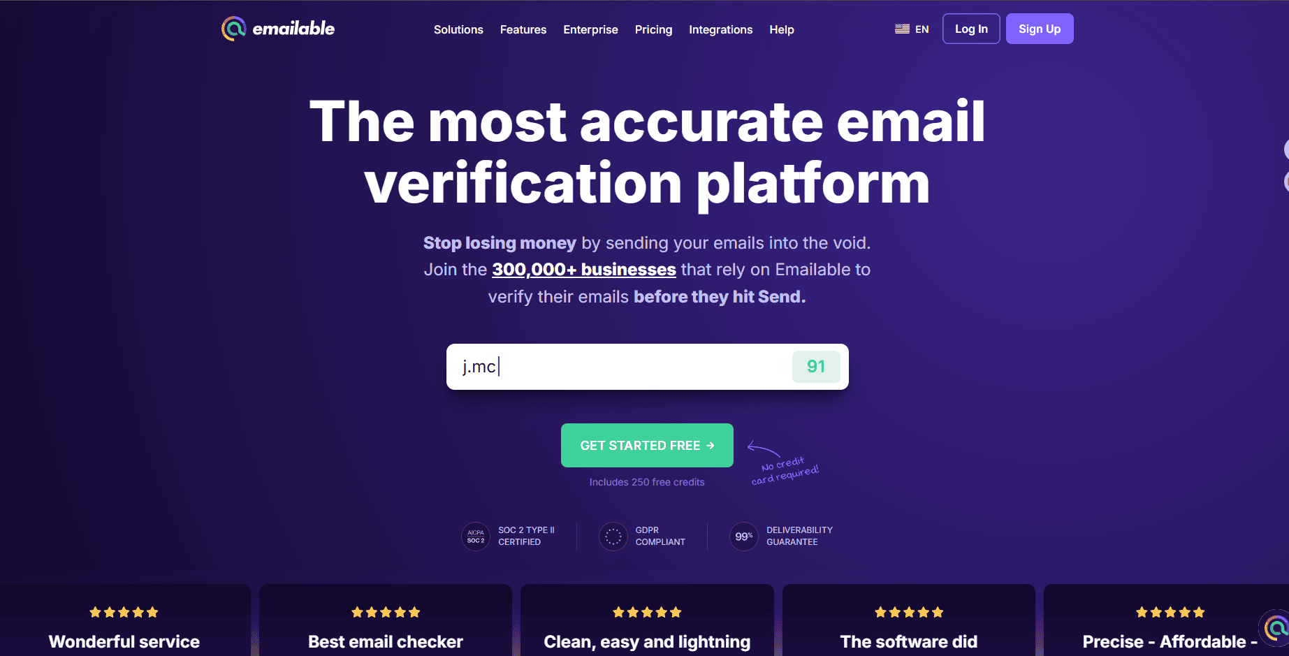 Emailable review email verification dashboard