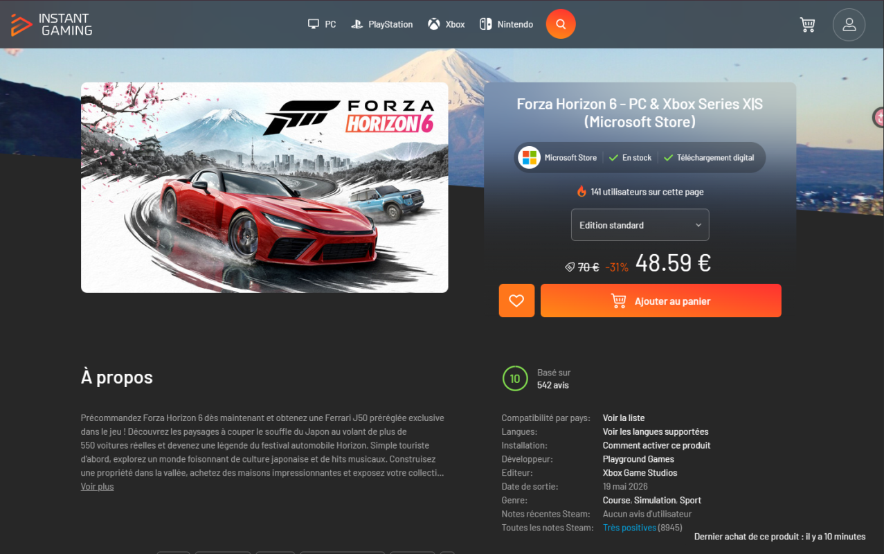 Instant Gaming review: customer support chat window