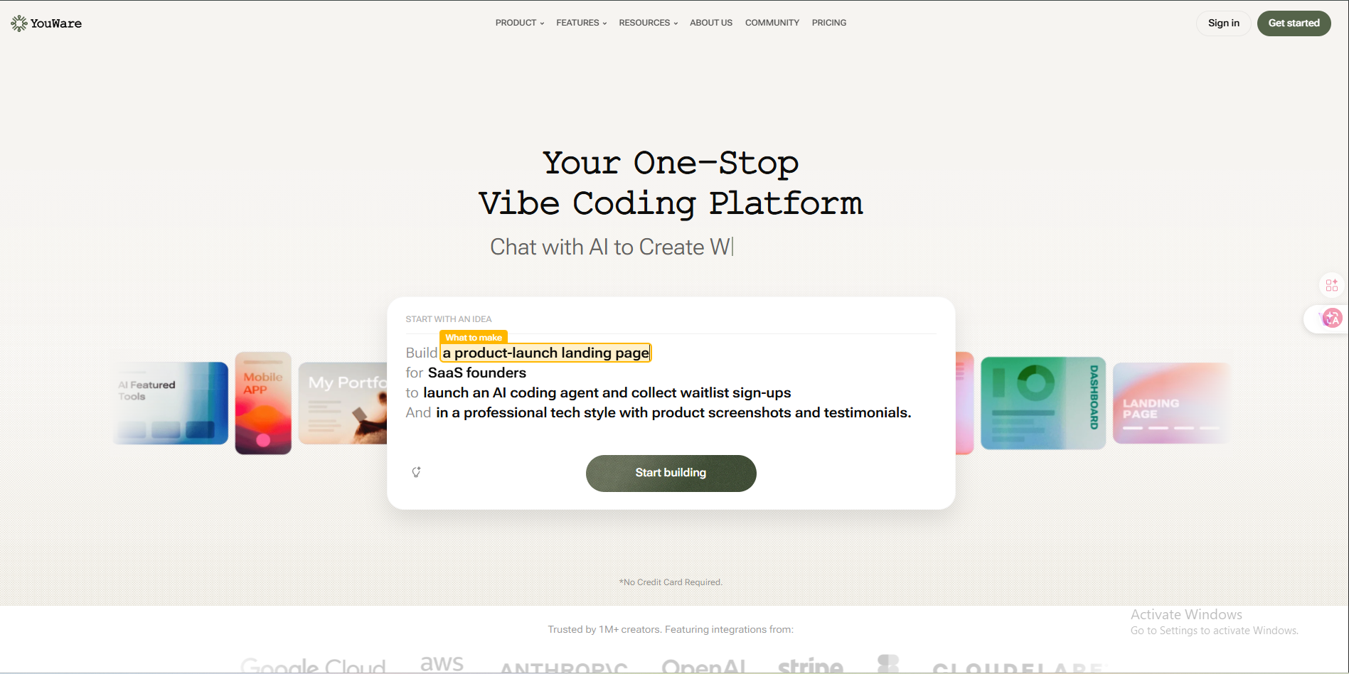 YouWare AI productivity tool minimalist workspace and idea capture