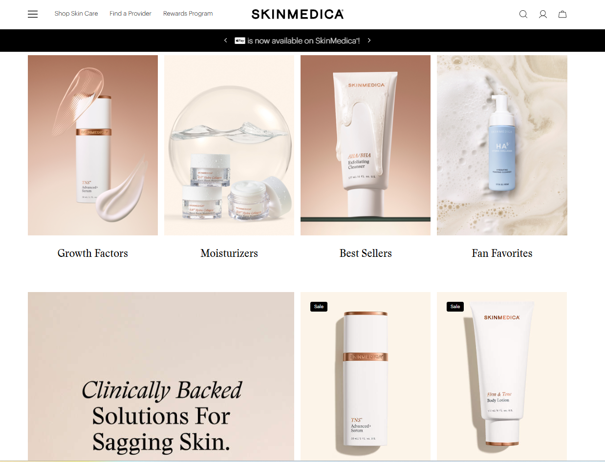 Various SkinMedica products on a shelf, brand review