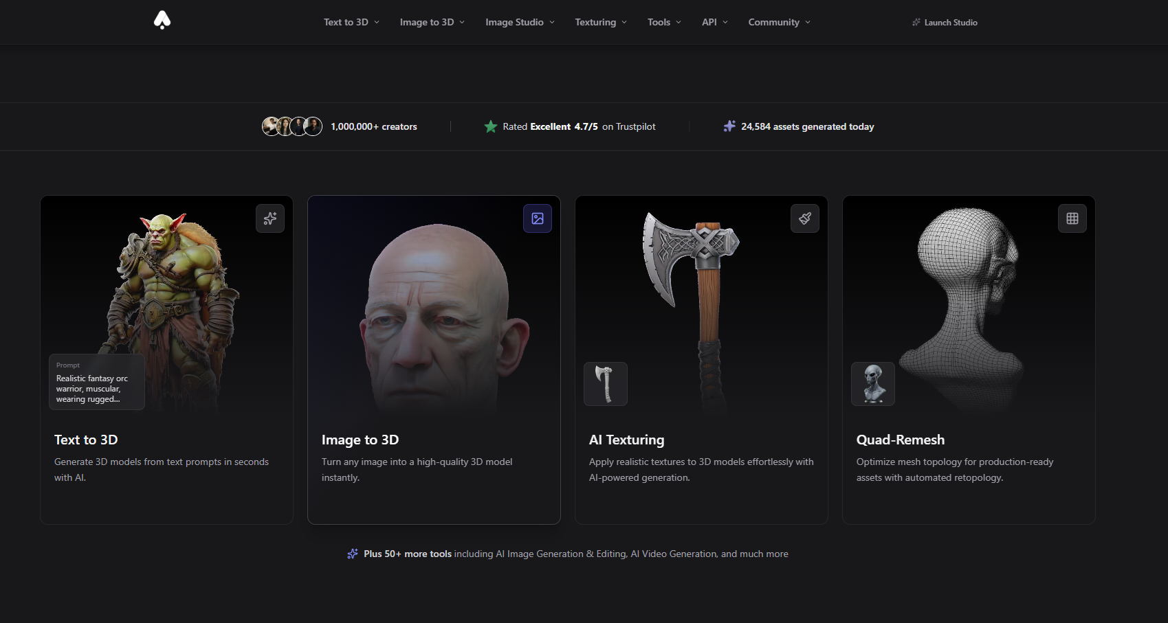 User interacting with 3D AI Studio software
