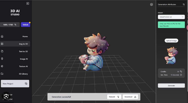 Generated 3D model from AI Studio review