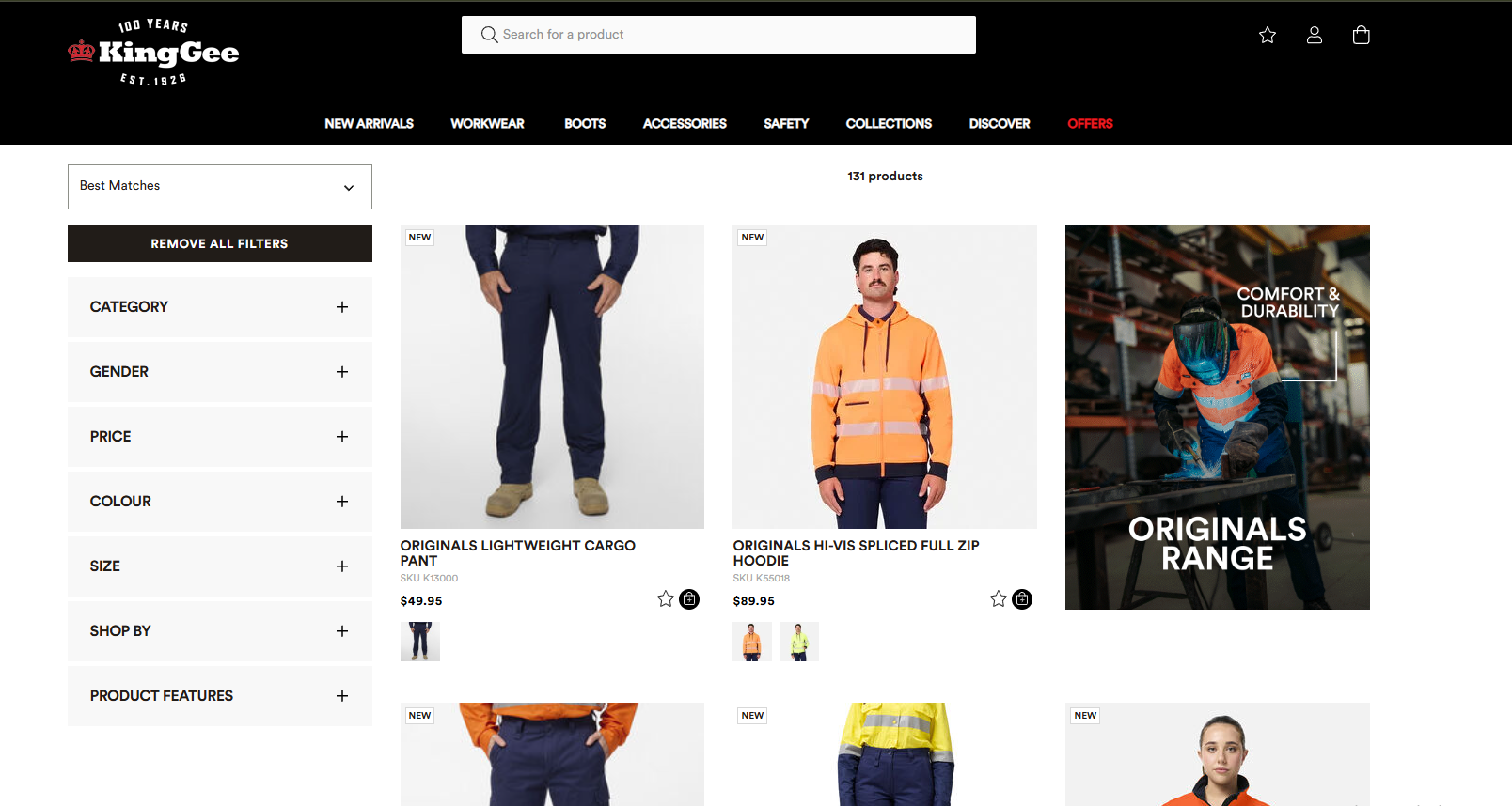 Model showcasing KingGee workwear's comfortable, practical shirts.