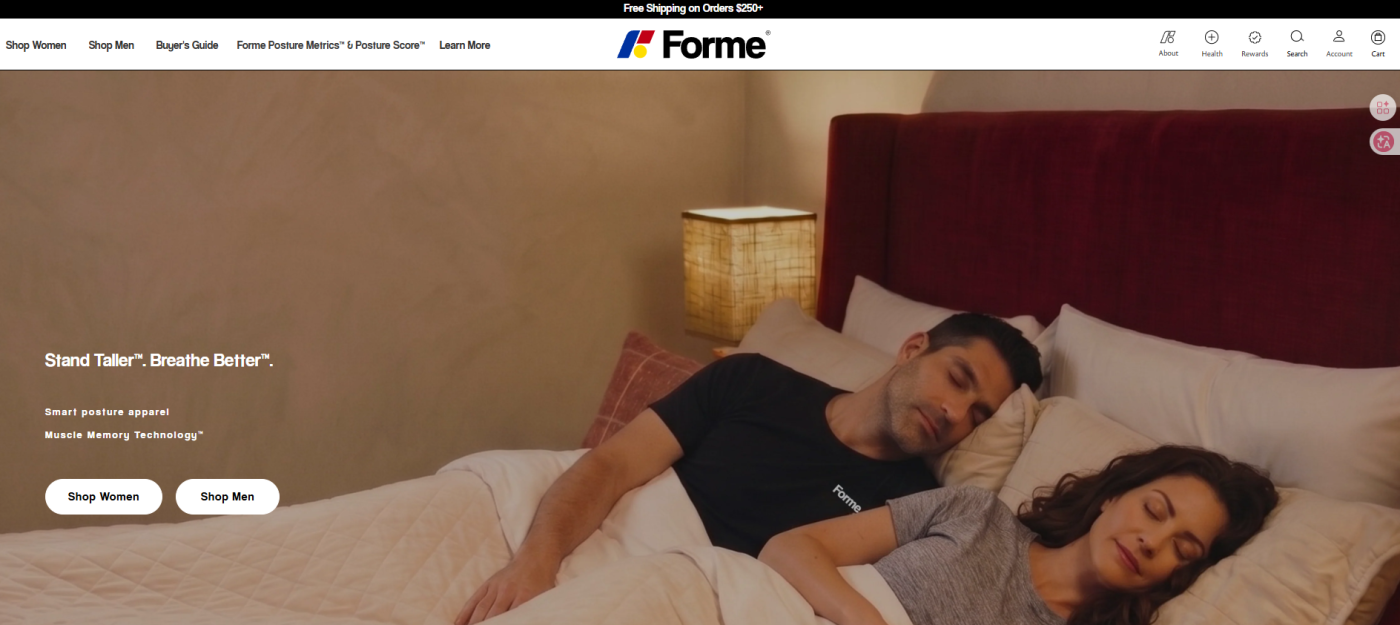 Forme Science smart mirror displaying a workout.