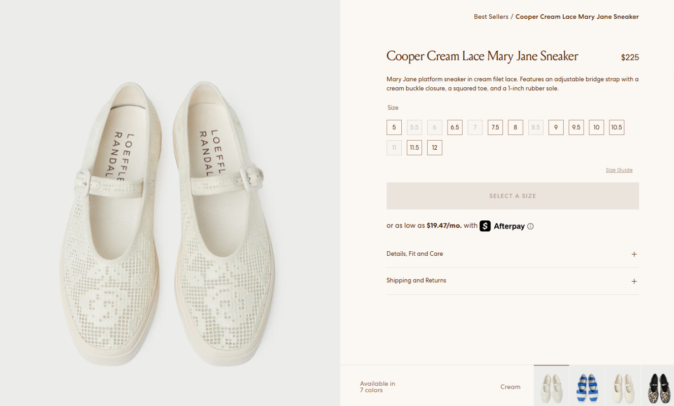 Close-up Loeffler Randall review of a classic shoe.