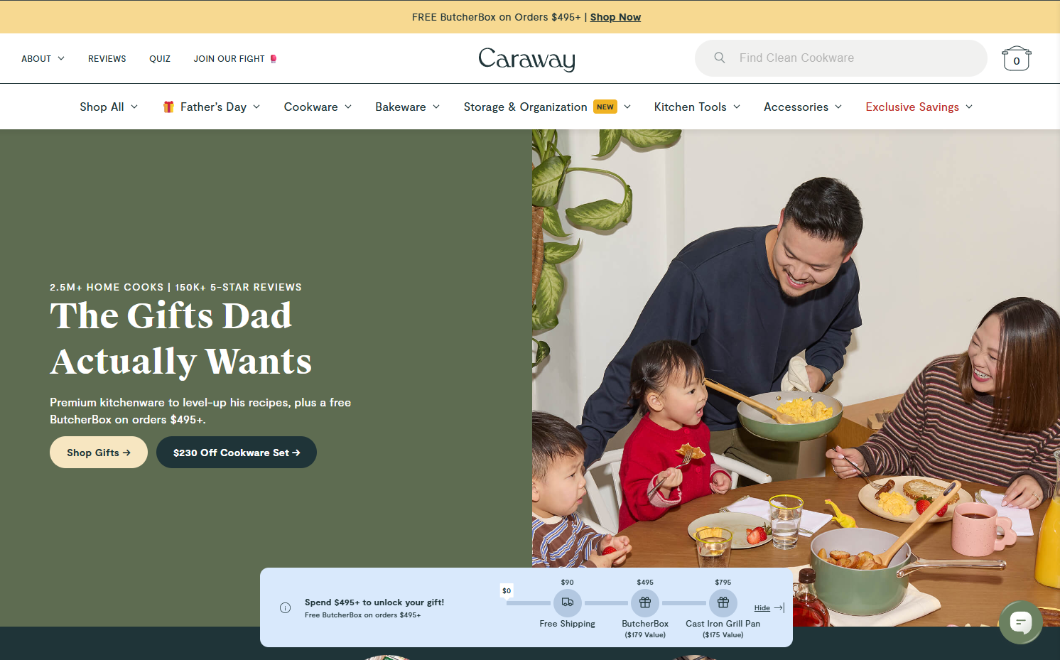 Caraway cookware review set arranged on a modern kitchen counter.
