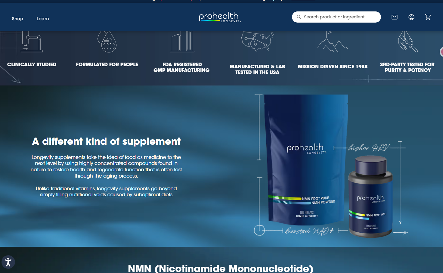 ProHealth longevity supplements review of various products and their benefits