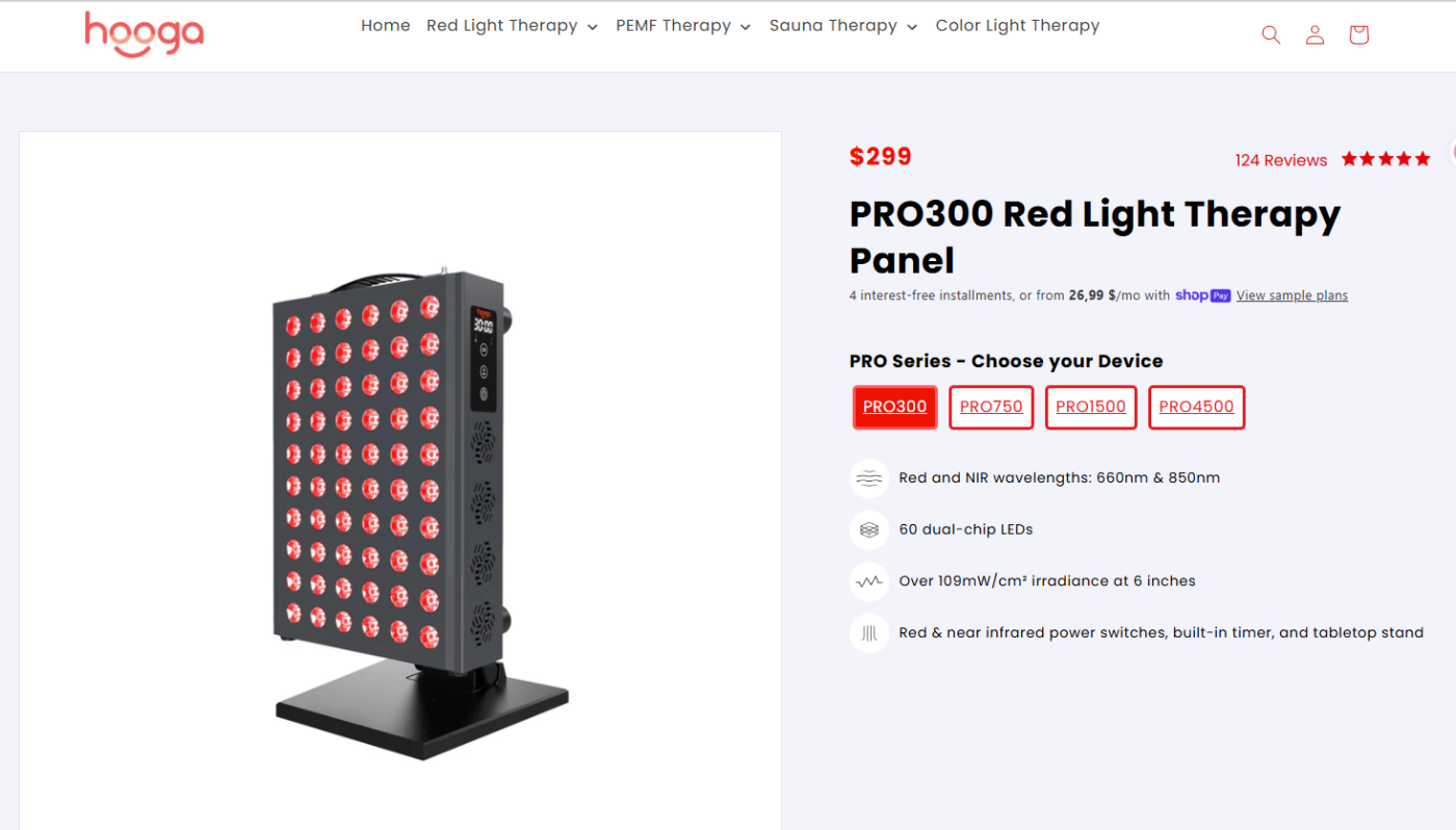 Hooga red light therapy review - 4