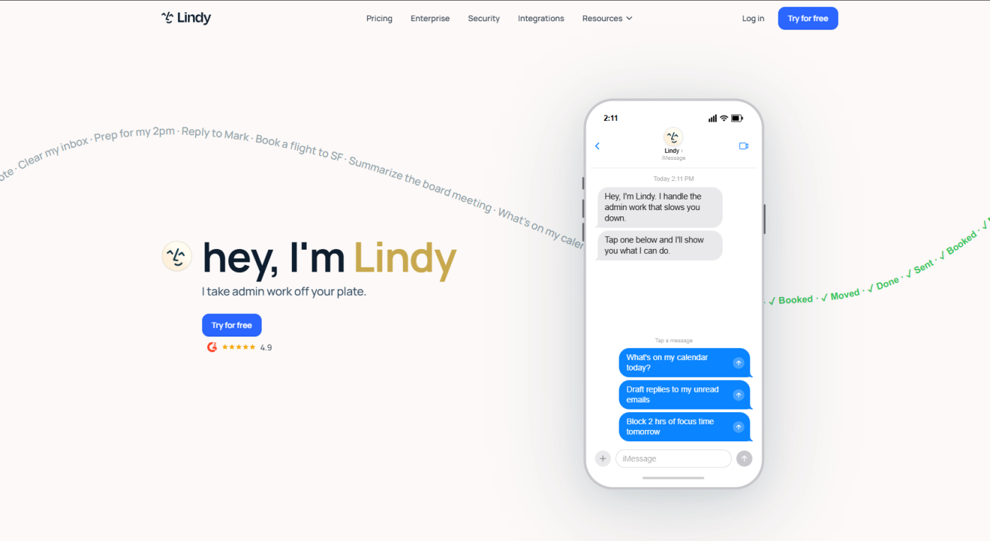 Lindy AI review: user interface screenshot.