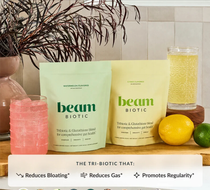 Beam Biotic gut health tribiotic supplement blend