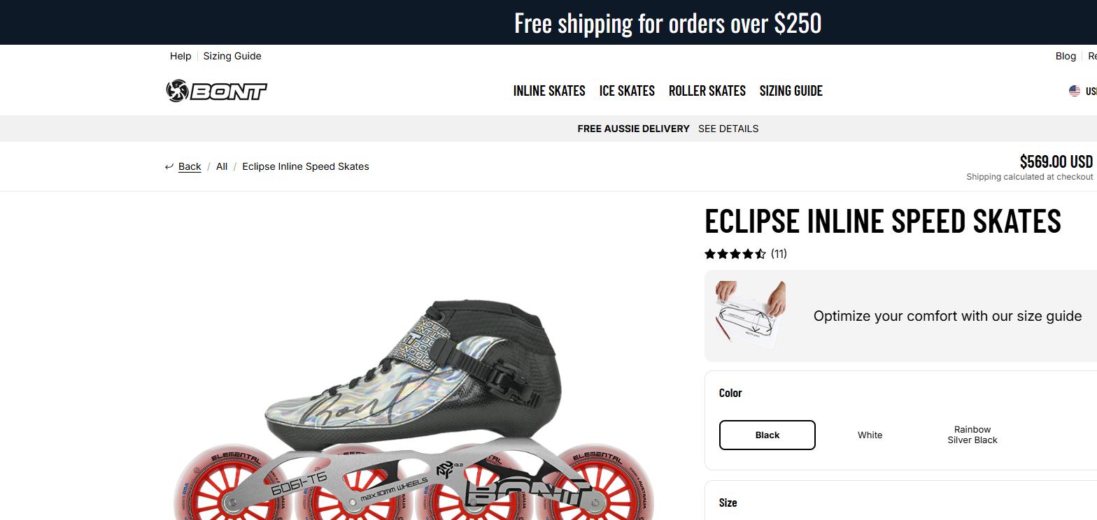 Bont Eclipse inline speed skates hero product shot