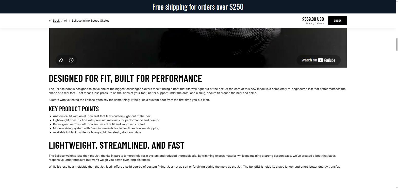 Bont Eclipse key product features and points