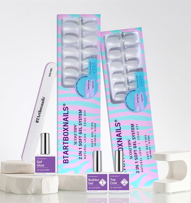 BTArtbox Nails soft gel press-on kit contents