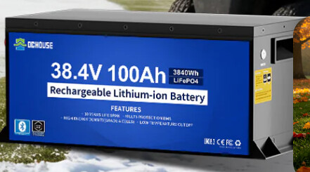 DC House Power 36V 100Ah LiFePO4 golf cart battery installed in a golf cart