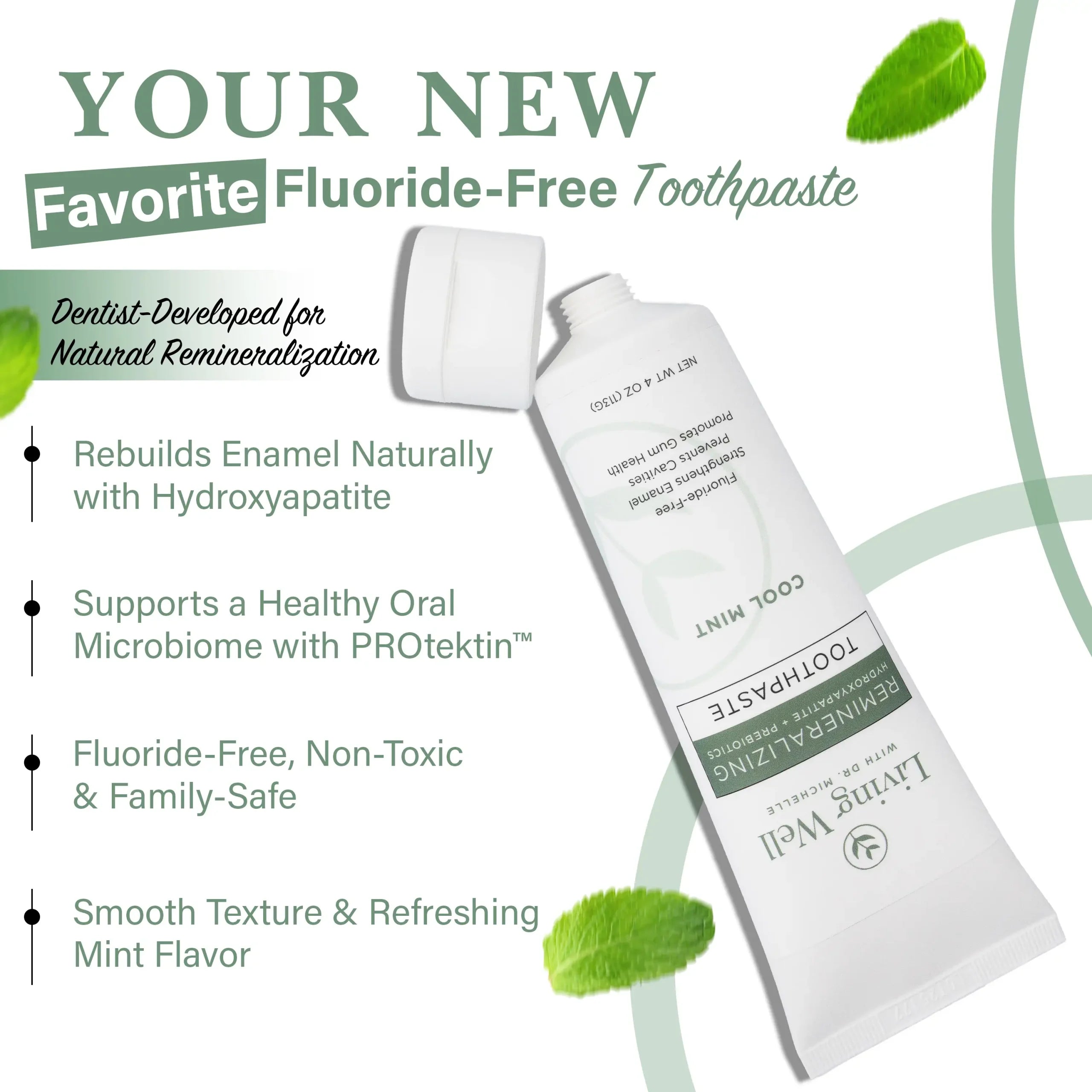 Living Well Toothpaste fluoride-free packaging