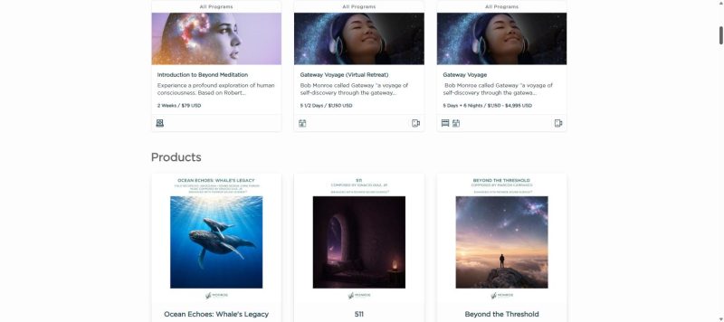 Monroe Institute Introduction to Beyond Meditation course pricing at $79