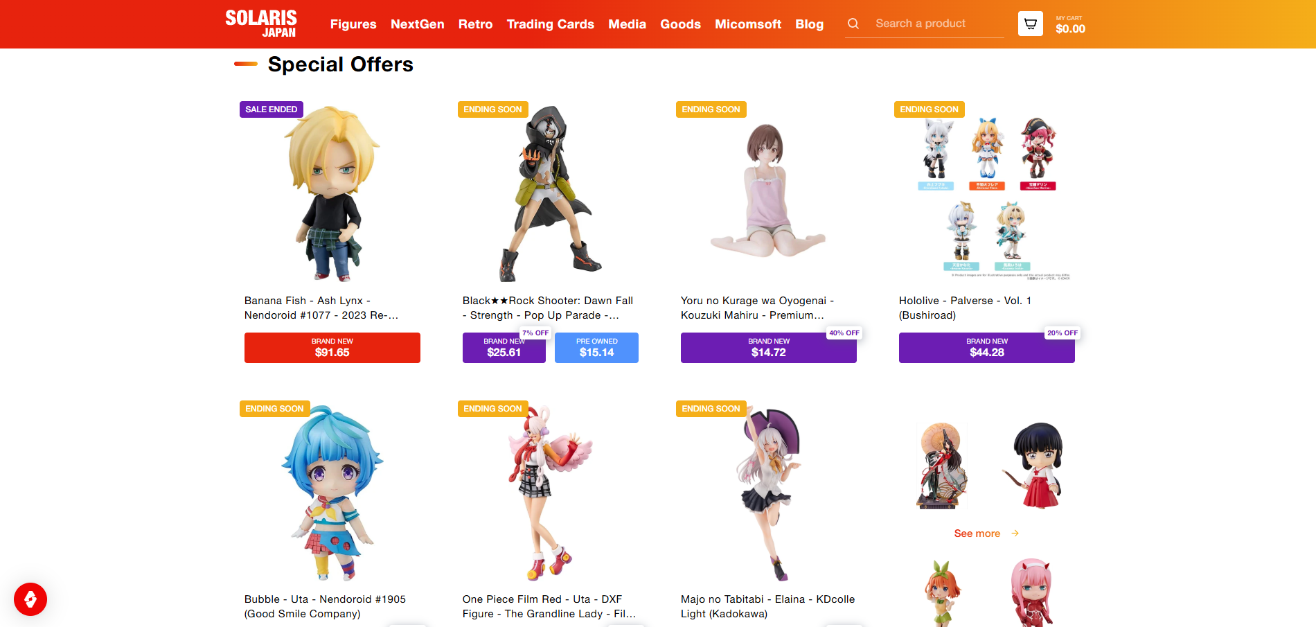Solaris Japan special offers and discounted anime figures