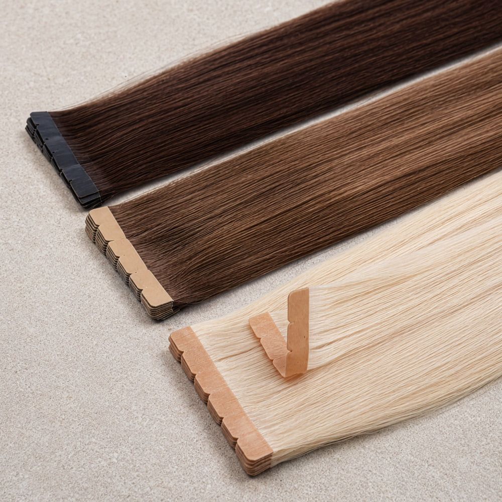 Mini tape-in wefts sized for fine hair and edges