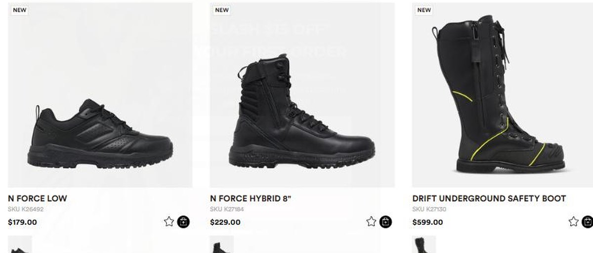 New KingGee work boots N Force Low N Force Hybrid 8 inch and Drift Underground safety boot with prices