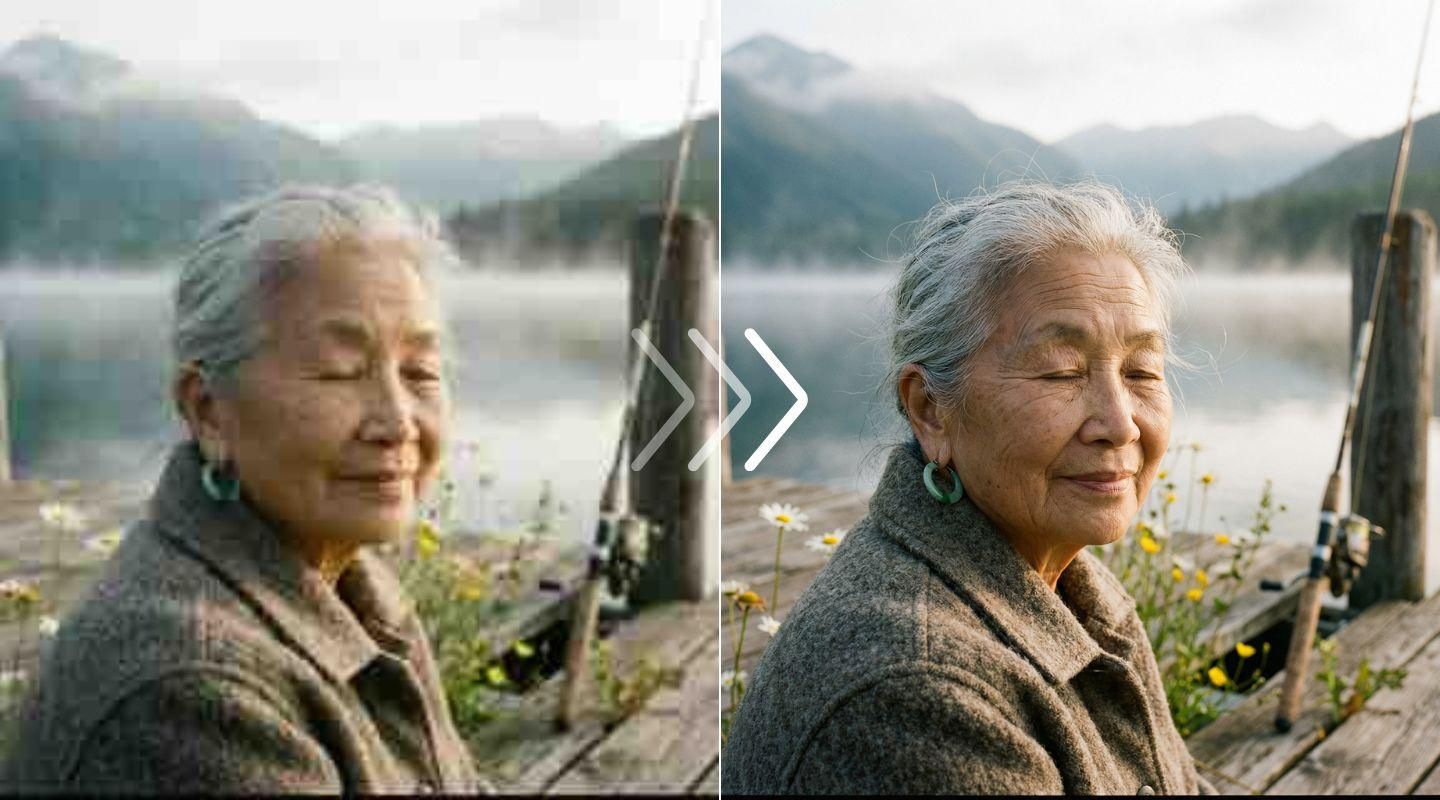 Portrait detail recovered by the Let's Enhance Ultra model