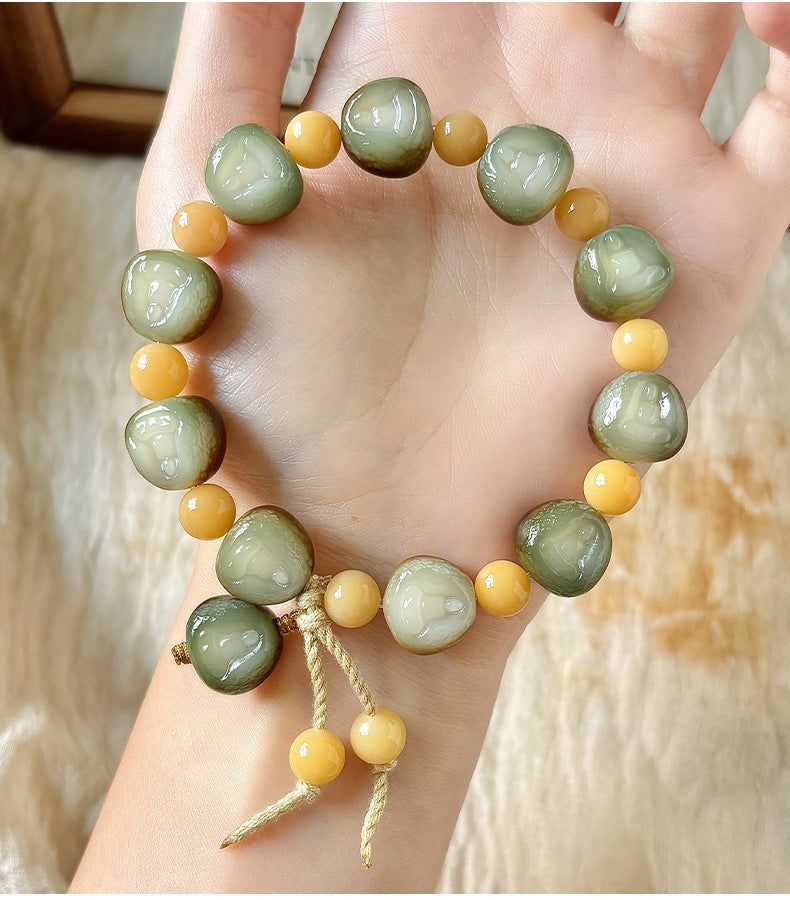 Carved bodhi seed beads at the higher end of the entry range