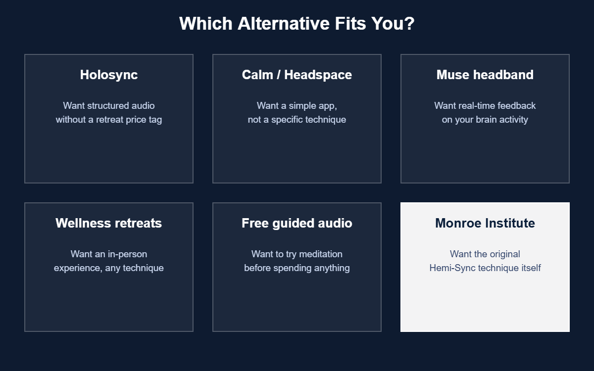 Which Monroe Institute alternative fits you decision guide
