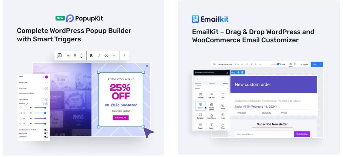 Wpmet PopupKit and EmailKit plugins