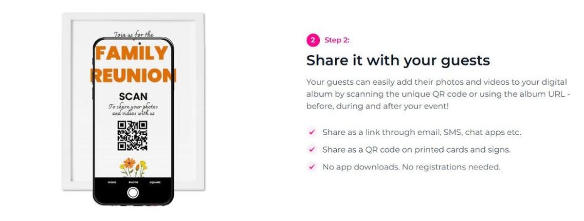 Kululu photo sharing QR code sign for guests