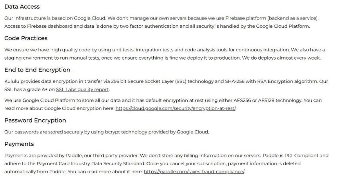 Kululu photo sharing security and encryption details